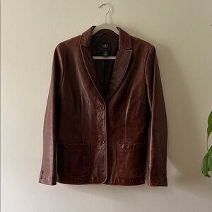 Brown Leather Blazer